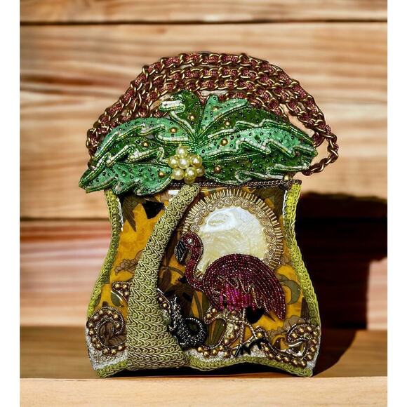 Vintage Mary Frances #945-43 “Flamingo Flamingo” Top Lift Bag - Picture 2 of 13